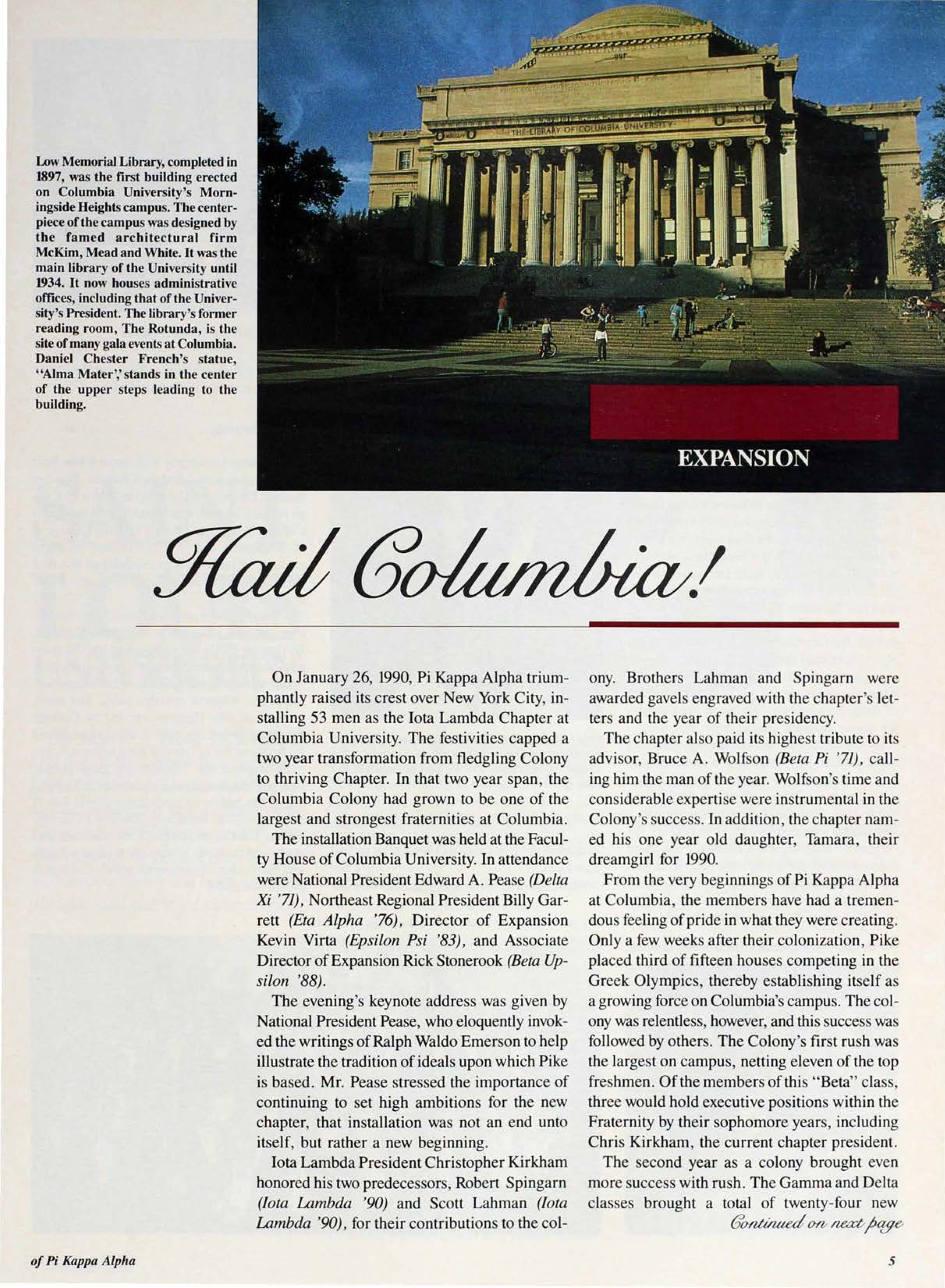 Expansion: Hail Columbia